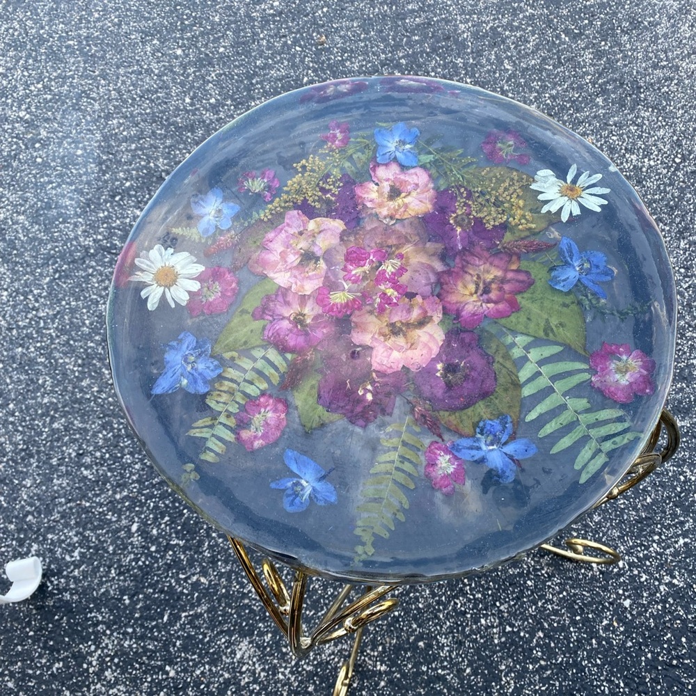Floral Resin Art Table